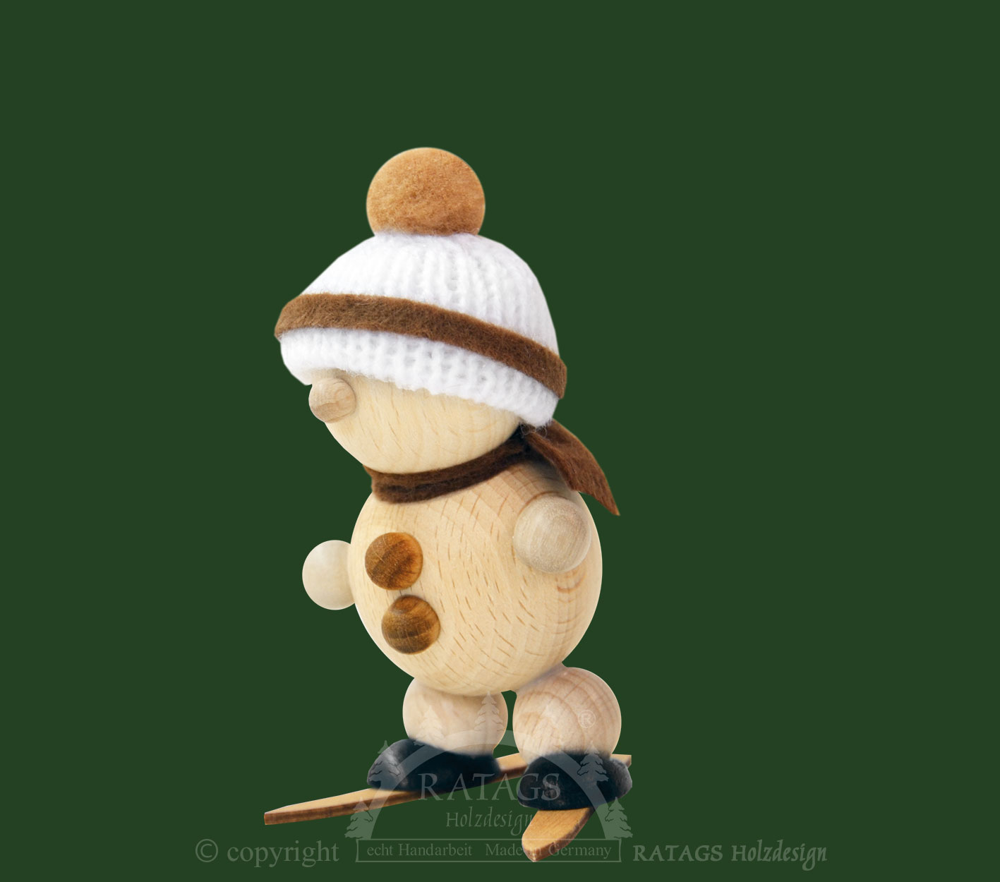 Schneemann, auf Ski