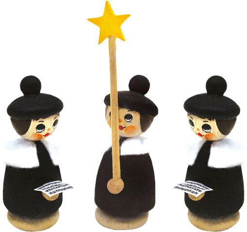 Figuren, 3er Set, Kurrende, schwarz Figuren, 3er Set, Kurrende, schwarz