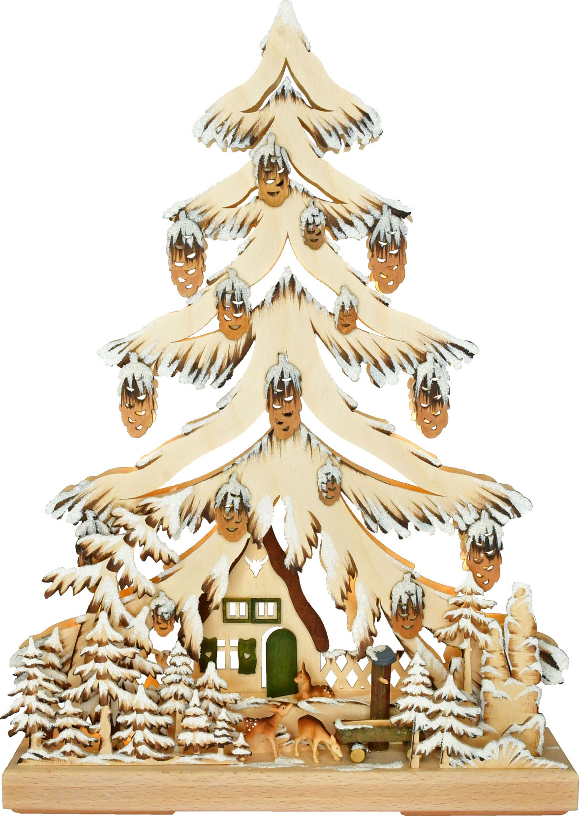 Tanne kl., Am Waldhaus, handbemalt braun, Raureif Tanne kl., Am Waldhaus, handbemalt braun, Raureif