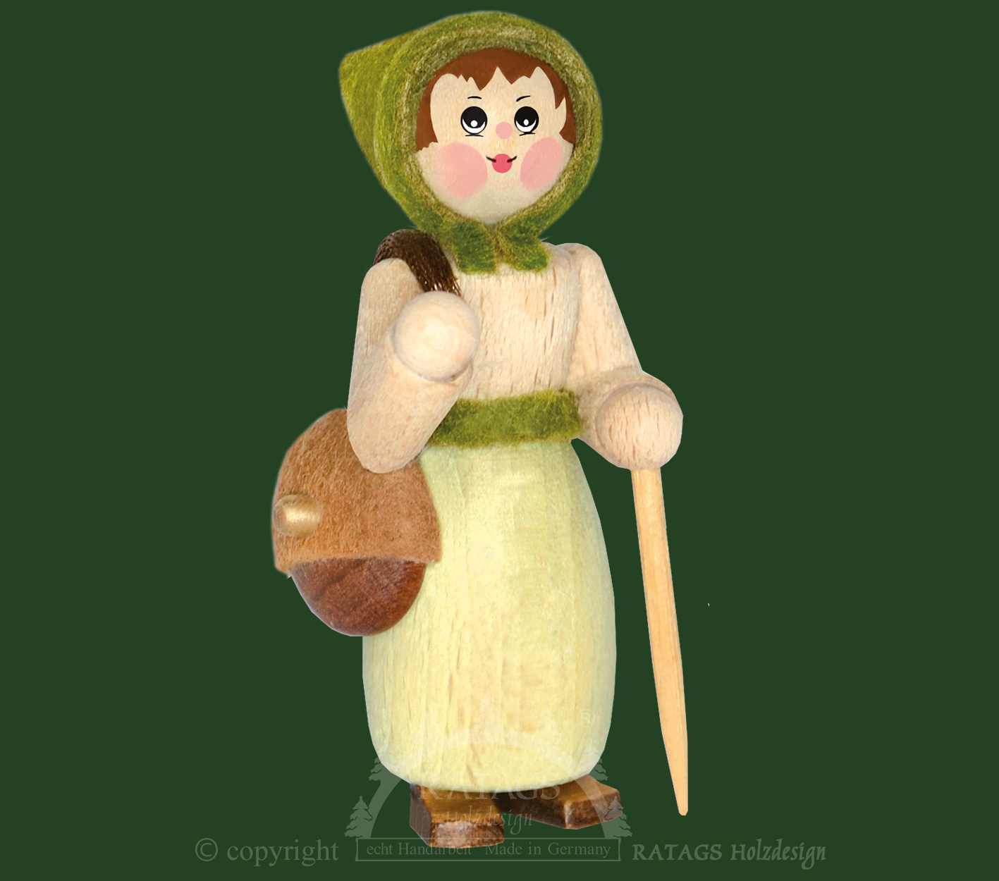 Figur, Spaziergängerin, Handtasche, Stock Figur, Spaziergängerin, Handtasche, Stock
