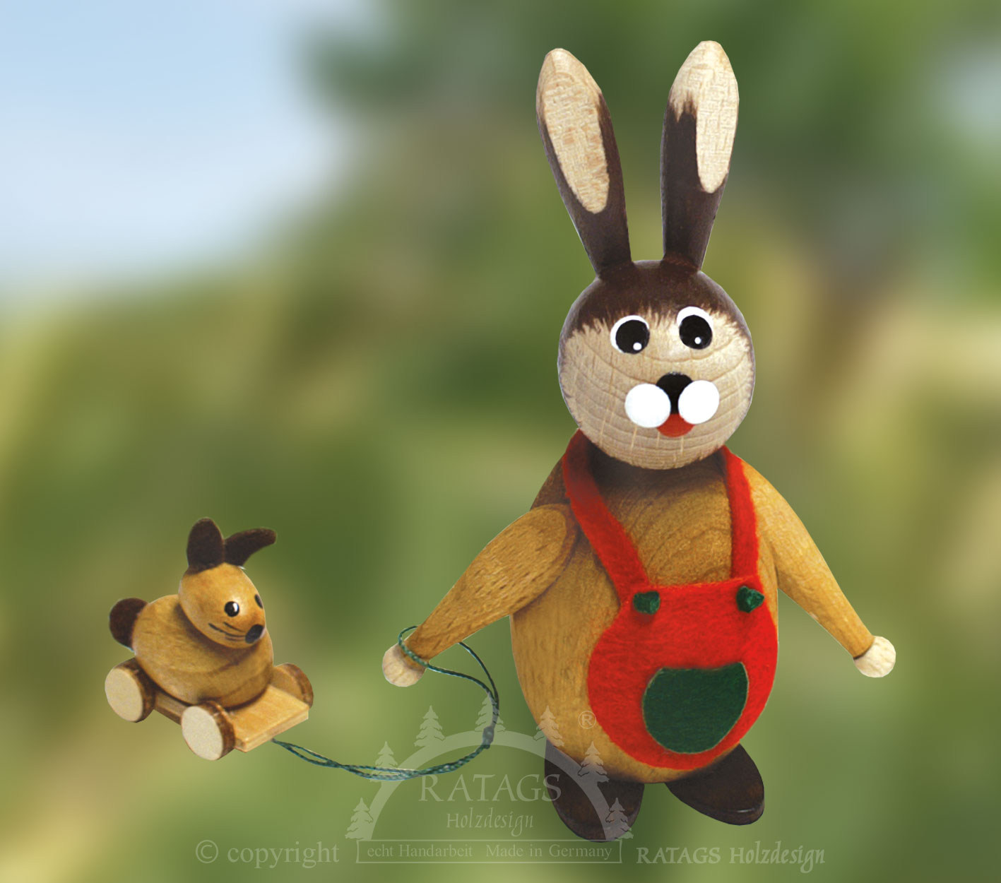 Knuffi Hase mit Schürze, Spielzeug Knuffi Hase mit Schürze, Spielzeug