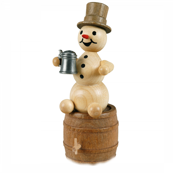 Schneemann "mit Krug und Bierfass" o. Sockel 13 cm Schneemann "mit Krug und Bierfass" o. Sockel 13 cm