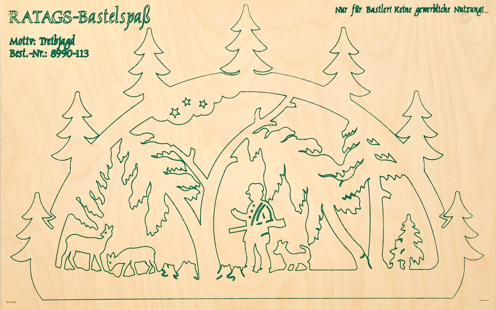 2 Motivsperrholzplatten, klein, Schwibbogen Treibjagd zum Selbstaussägen 2 Motivsperrholzplatten, klein, Schwibbogen Treibjagd zum Selbstaussägen