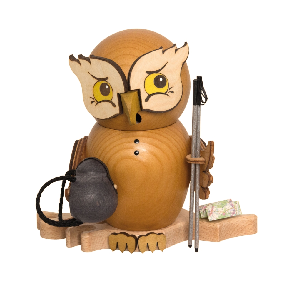Rauchfigur Eule Wanderer ca. 15 cm Rauchfigur Eule Wanderer ca. 15 cm