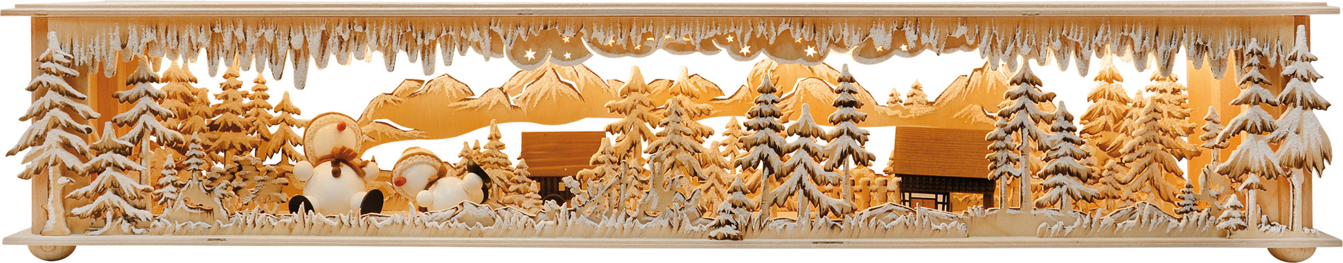 Raumleuchte gr., weiße Snow-Mollis, handbemalt braun, Raureif Raumleuchte gr., weiße Snow-Mollis, handbemalt braun, Raureif