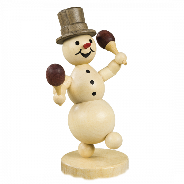 Schneemannmusikant Rumbakugeln Sockel 12cm
