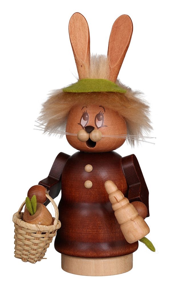 Räuchermann, Miniwichtel Häsin mit Karot H 16,5 cm