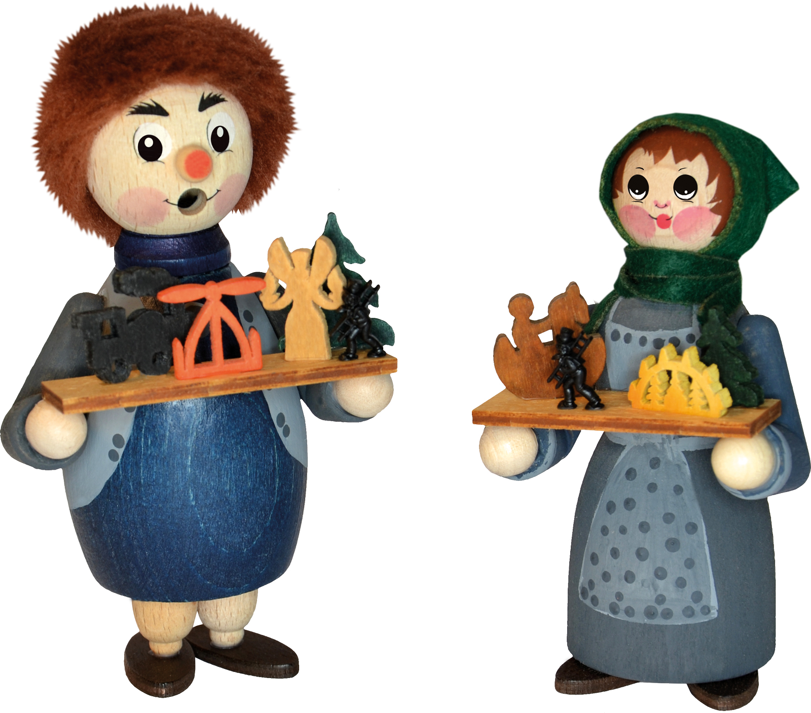 Räuchermännchen zum Basteln, Schwibbogenbauer (RM) mit Ehefrau (Figur Räuchermännchen zum Basteln, Schwibbogenbauer (RM) mit Ehefrau (Figur