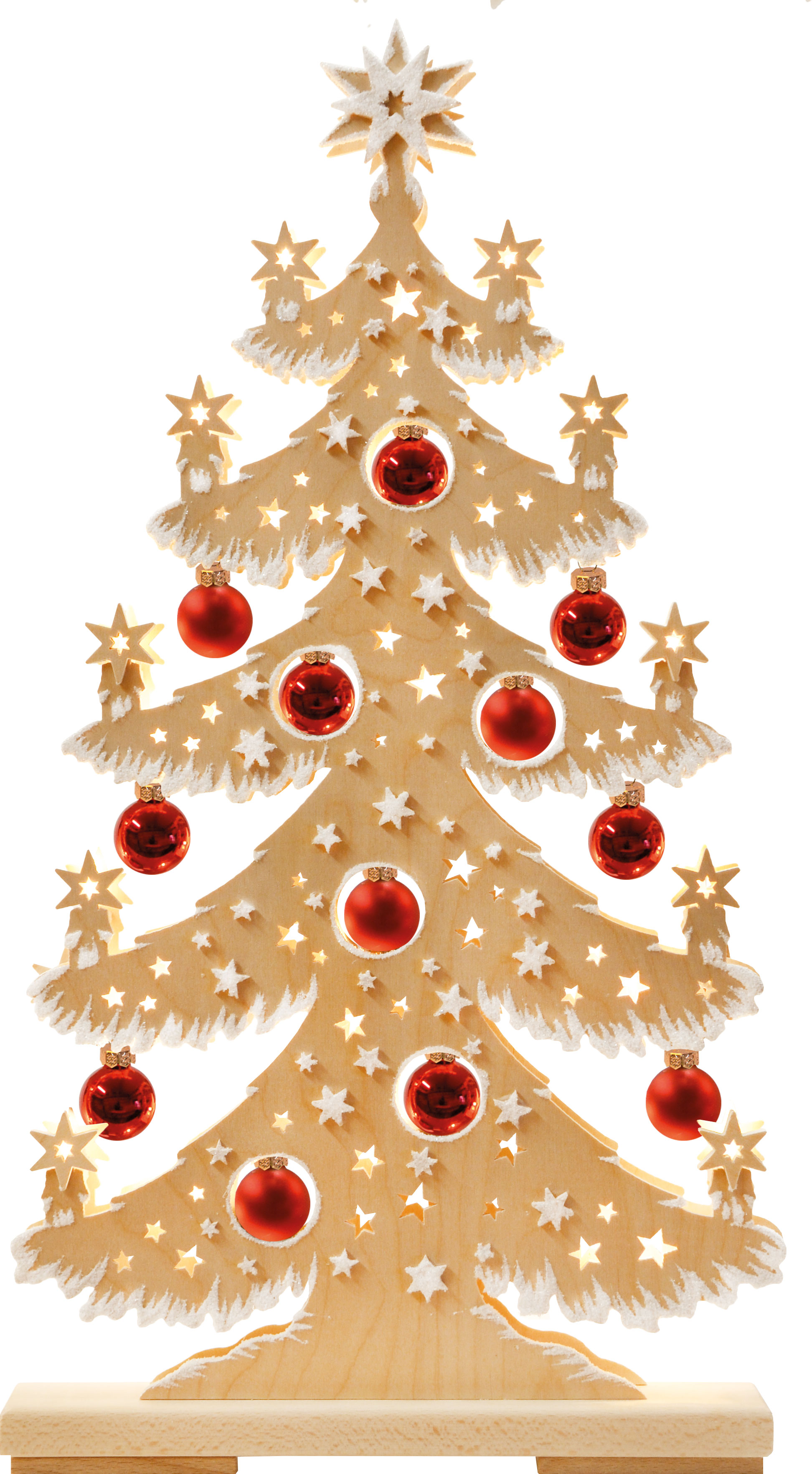 Tanne mgr., rote Kugeln, Raureif Tanne mgr., rote Kugeln, Raureif