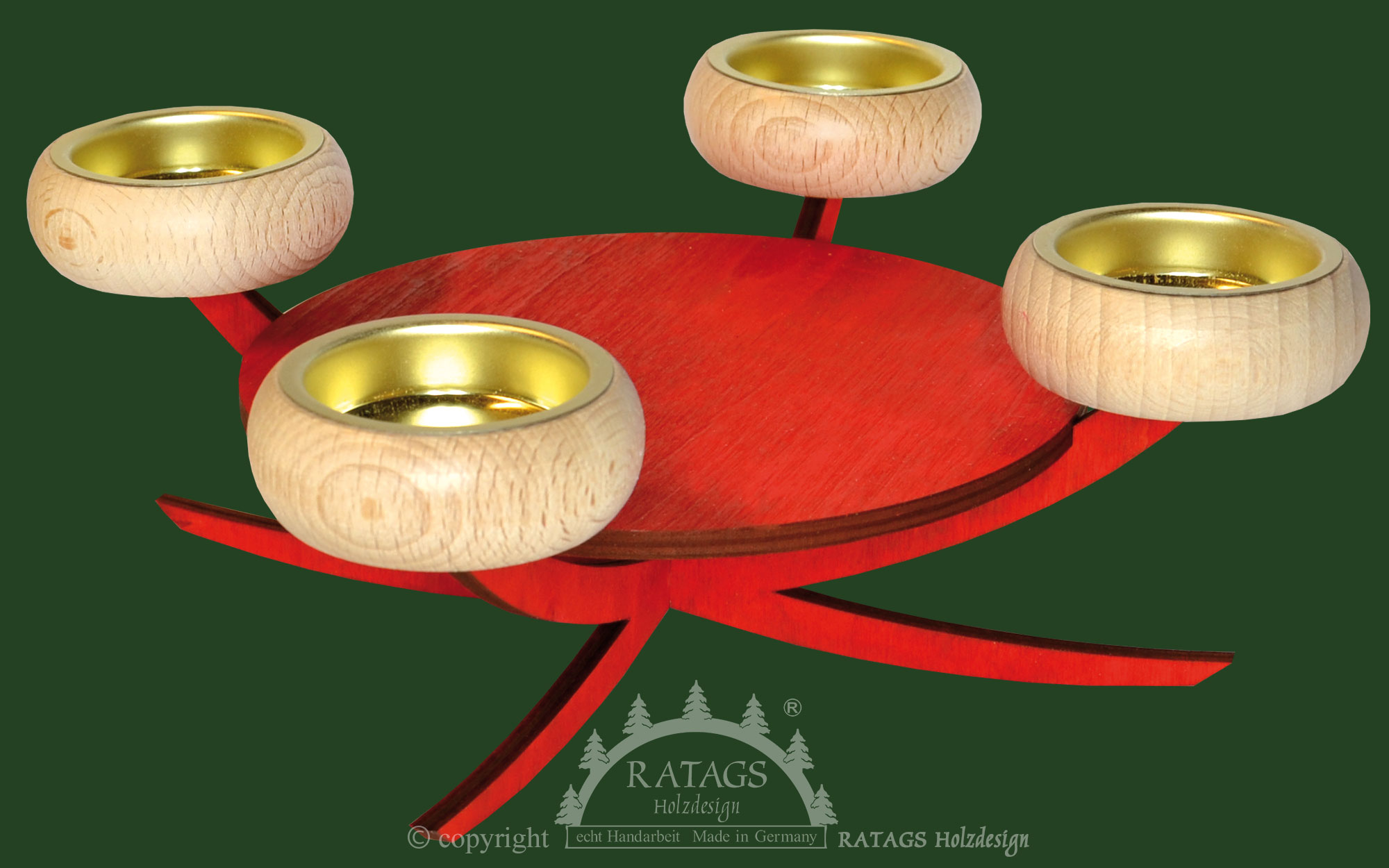 Leuchter, rot, unbestückt