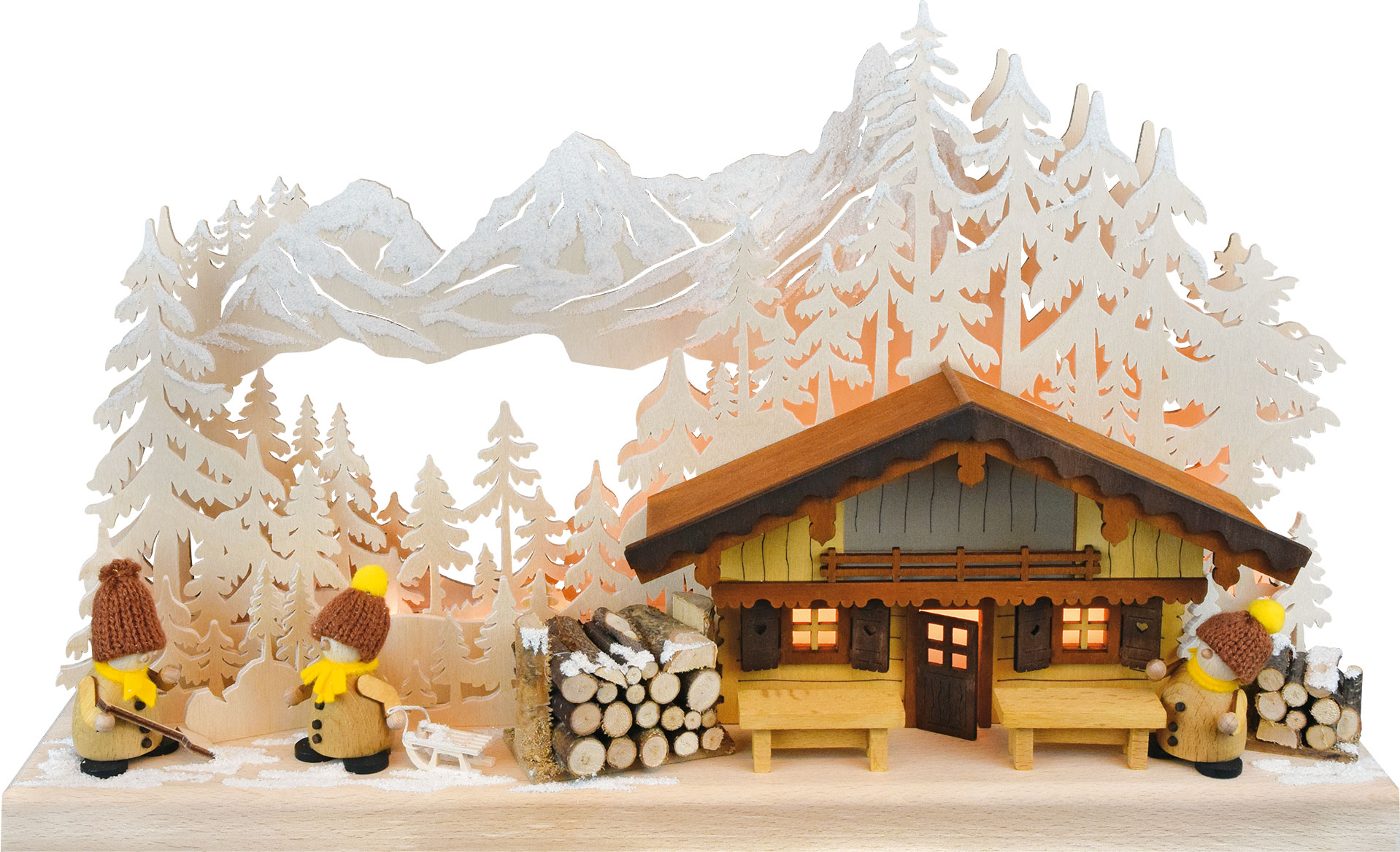 3D-Schwibbogen kl., Berghüttengaudi, Mol Raureif