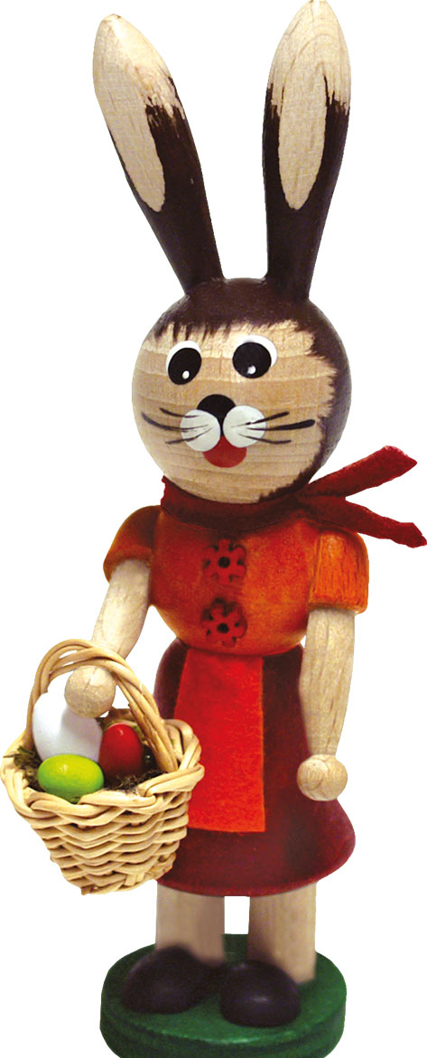 Hasenmädchen rot, Körbchen Hasenmädchen rot, Körbchen