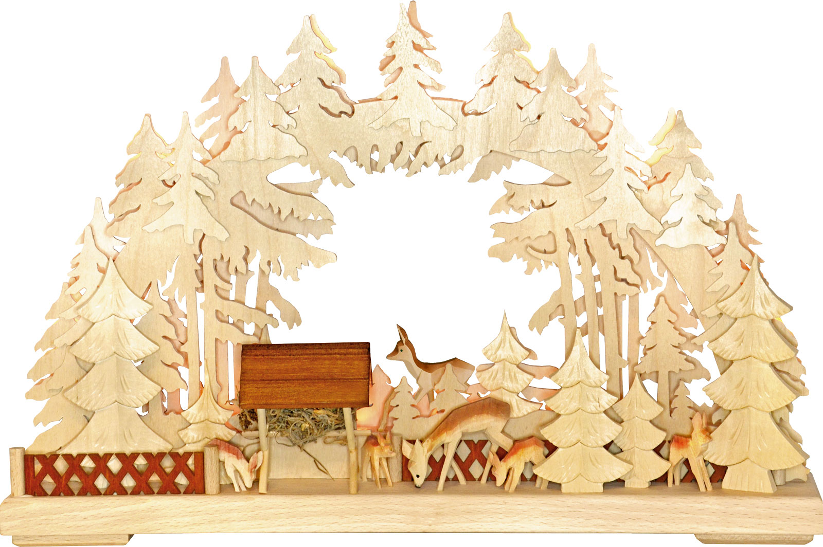 3D-Schwibbogen kl., Rehe an der Futterkrippe