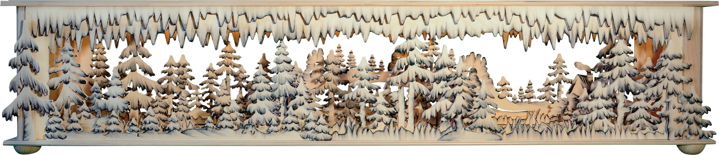 Raumleuchte gr., Wald, Sandsteingebirge, handbemalt grau Raumleuchte gr., Wald, Sandsteingebirge, handbemalt grau