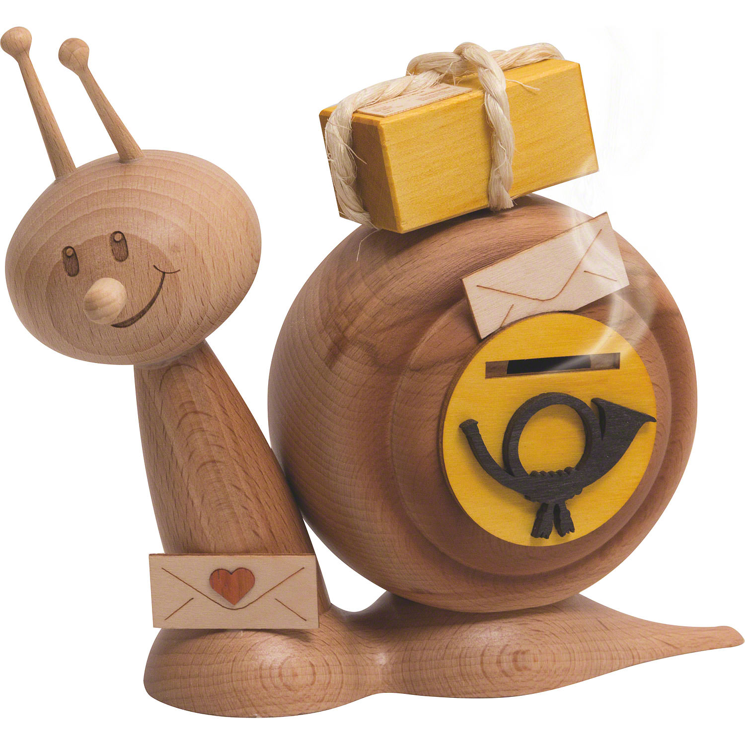 Rauchfigur Schneck Sunny, Postschnecke ca. 16 cm