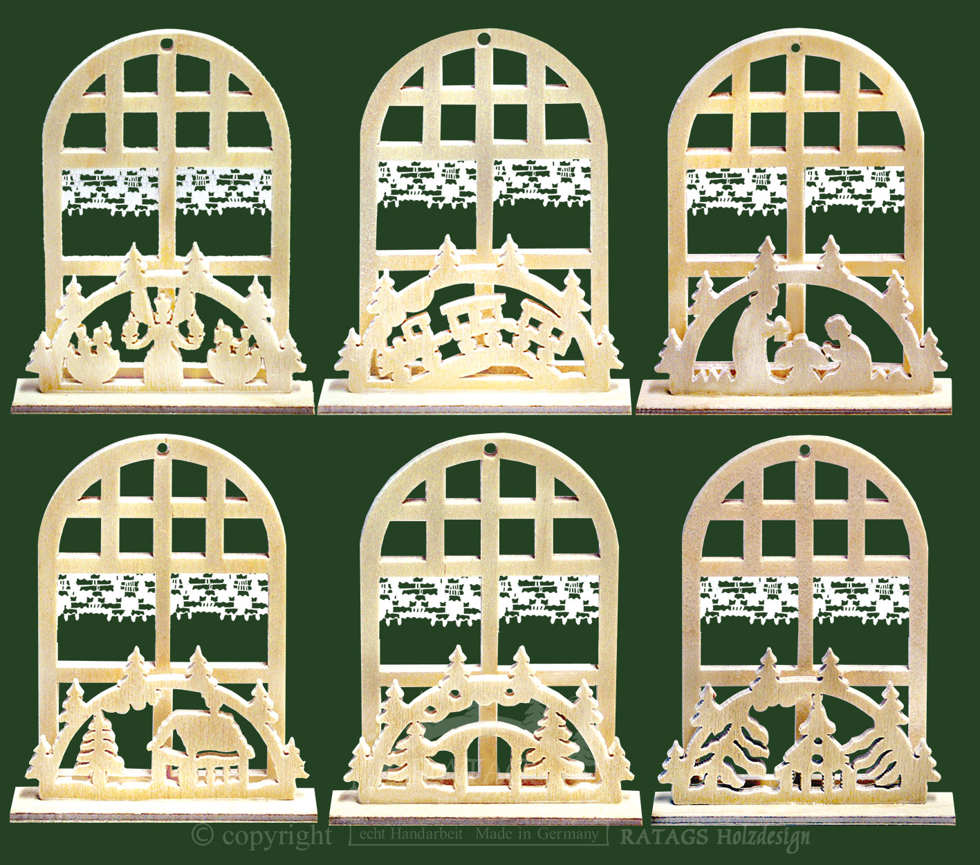 Baumbehang, 6er Set, Schwibbogen im Fenster Baumbehang, 6er Set, Schwibbogen im Fenster
