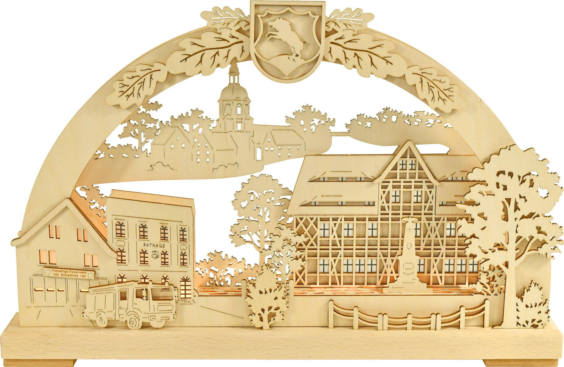 3D-Schwibbogen kl., Stadt Schweinitz LED-Stripe