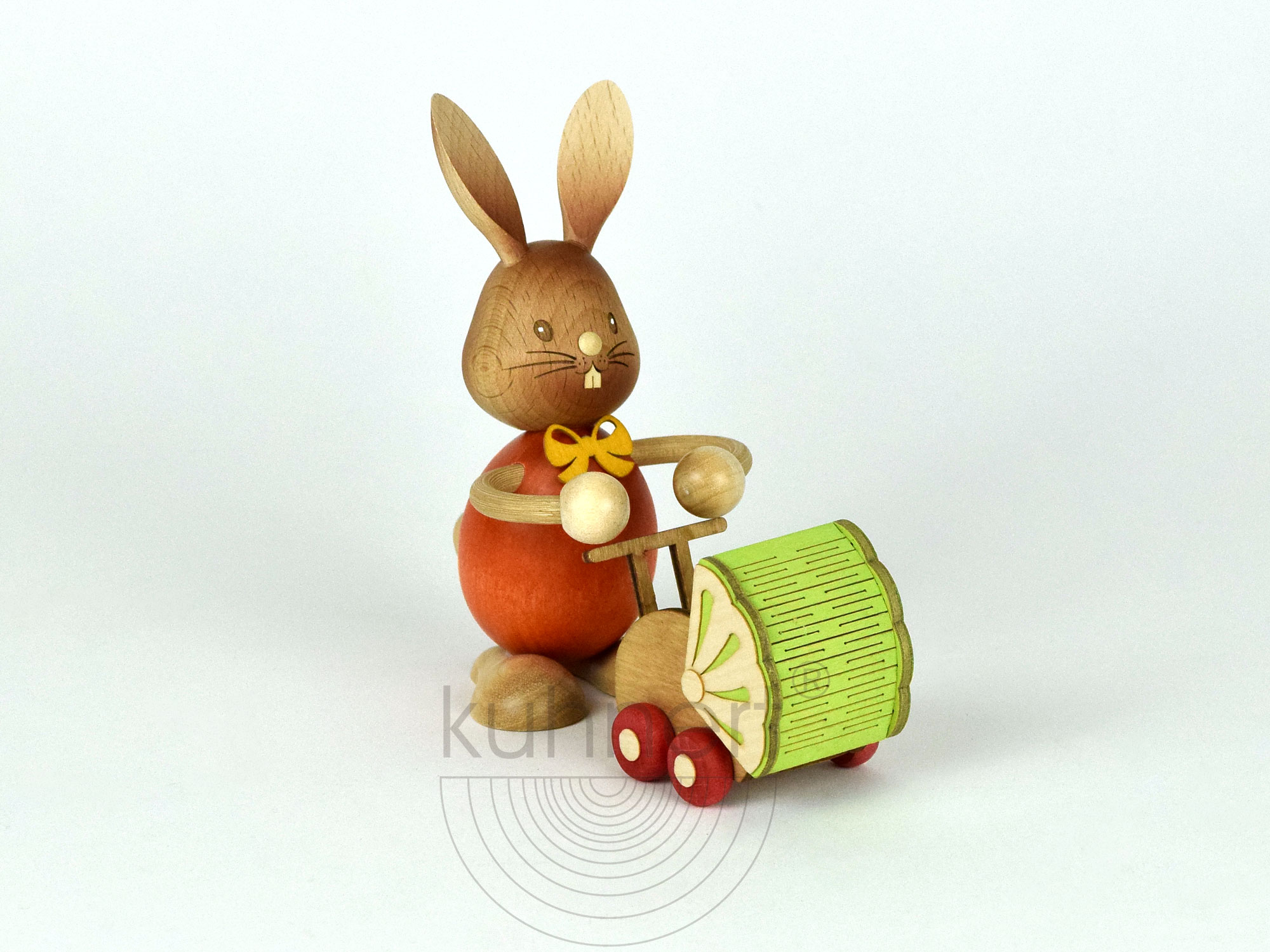 Osterhase Stupsi mit Kinderwagen ca. 11 cm Osterhase Stupsi mit Kinderwagen ca. 11 cm