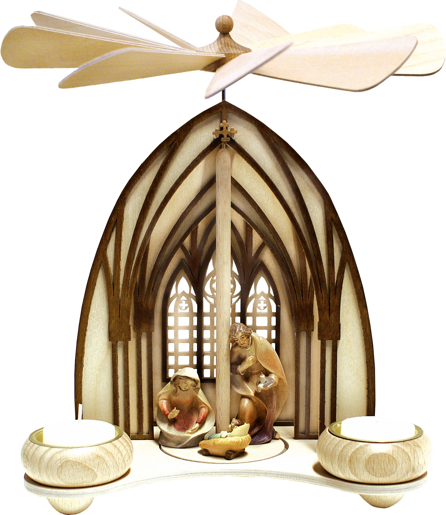 Dompyramide, Heilige Familie handbemalt farbig Dompyramide, Heilige Familie handbemalt farbig