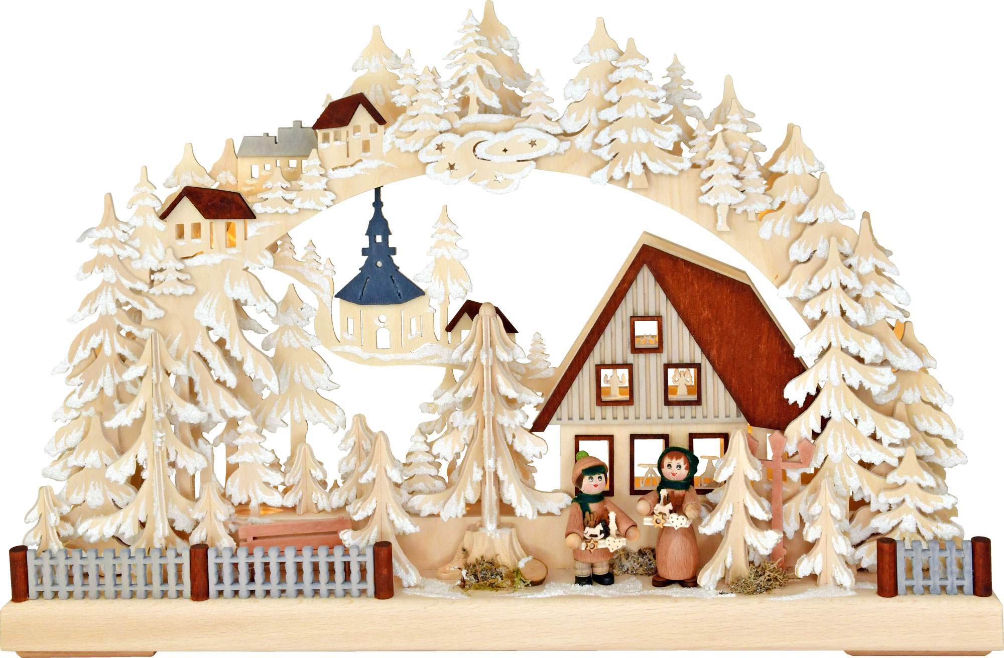 3D-Schwibbogen kl., Striezelkinder an de Raureif