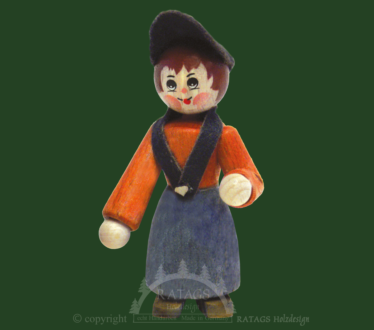 Figur, ruhende Frau sitzend ohne Stuhl, grau, orange Figur, ruhende Frau sitzend ohne Stuhl, grau, orange