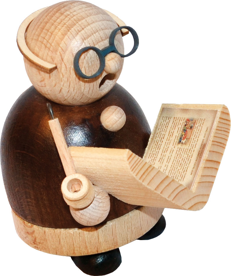 Räuchermännchen, Opa mit Buch Räuchermännchen, Opa mit Buch