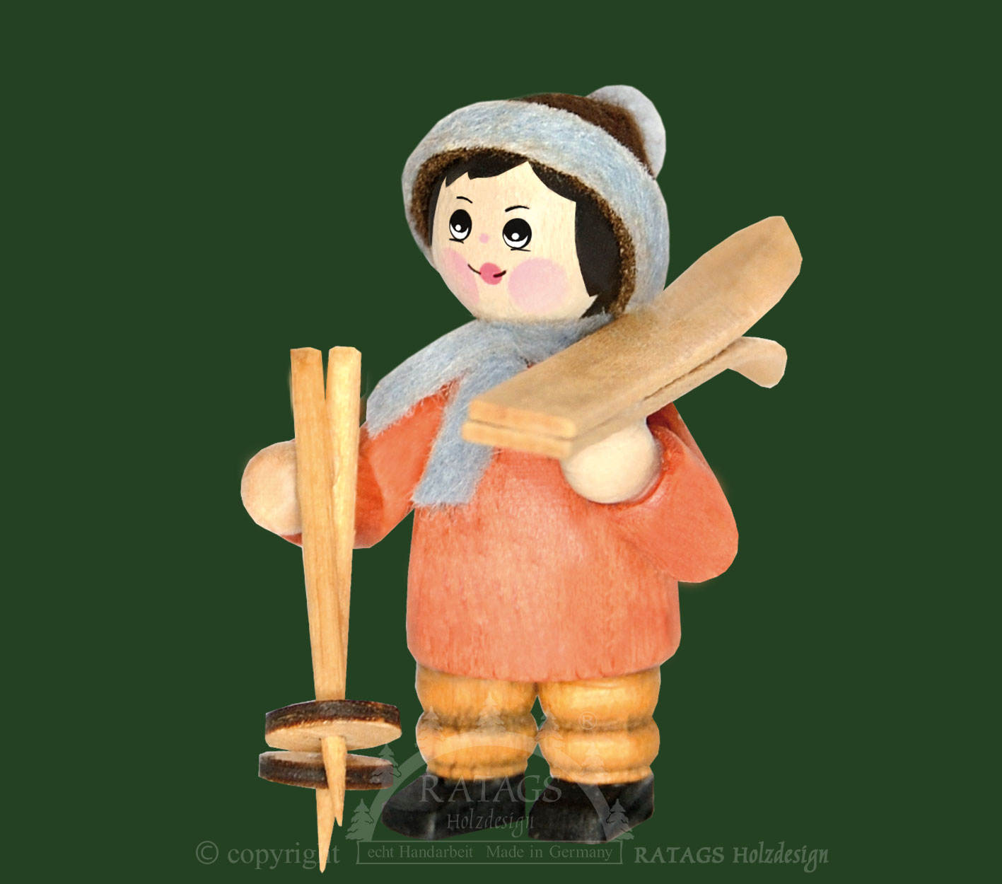Figur, Skiträger, orange Figur, Skiträger, orange