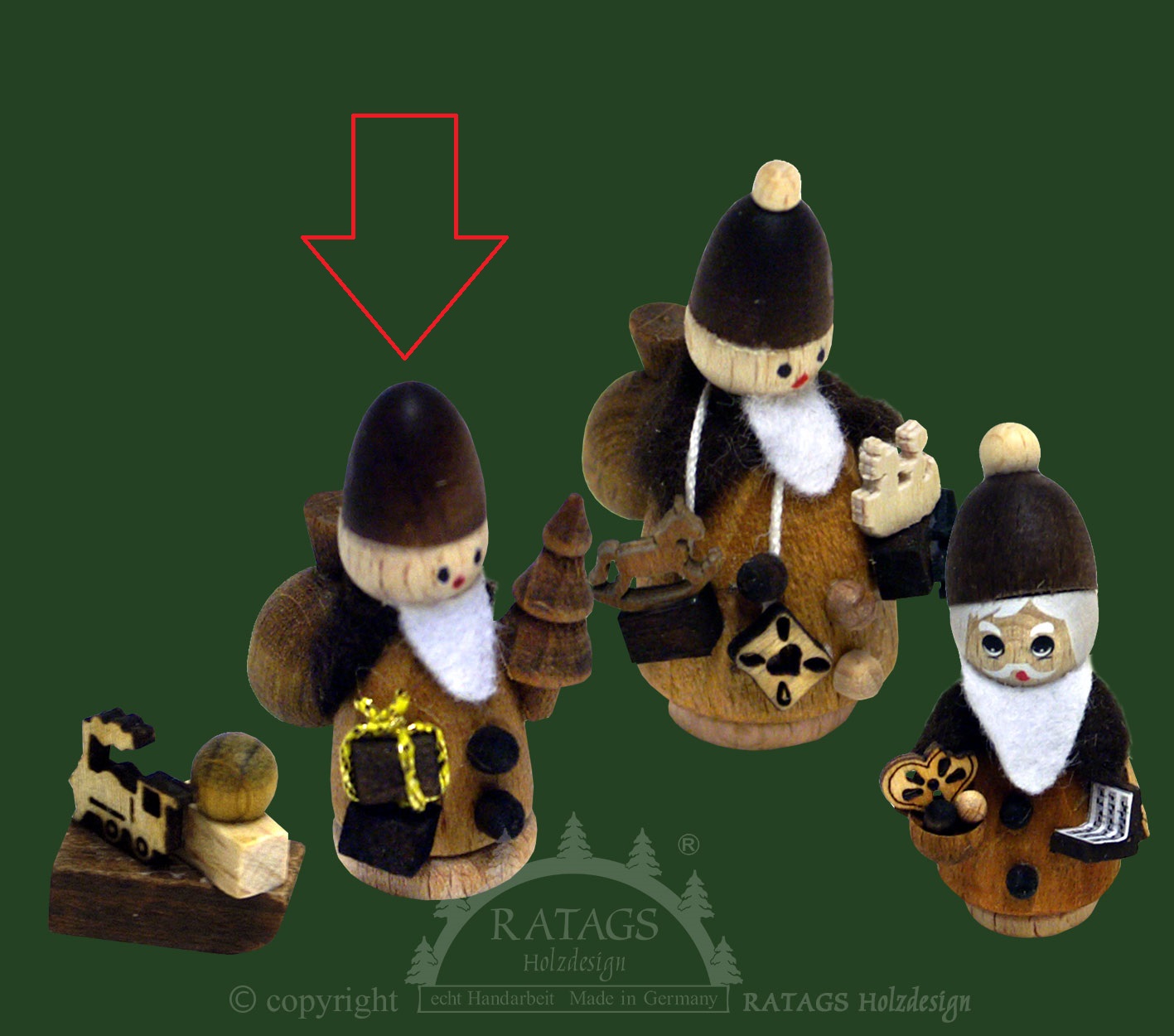 Miniaturfigur Weihnachtsmann, natur Miniaturfigur Weihnachtsmann, natur