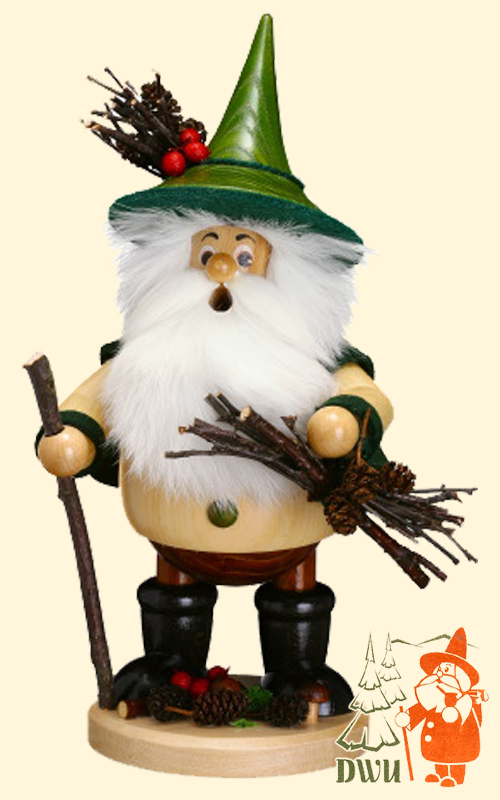 Räuchermann, Holzsammler, grün Räuchermann, Holzsammler, grün