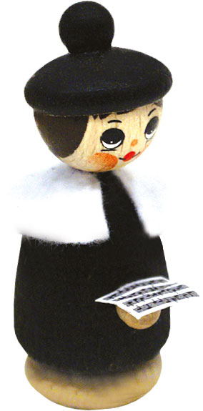 Figur, Kurrende mit Buch, schwarz Figur, Kurrende mit Buch, schwarz