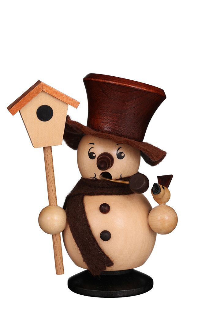 Räuchermänner Schneebub mit Vogelhaus na H 10,5 cm