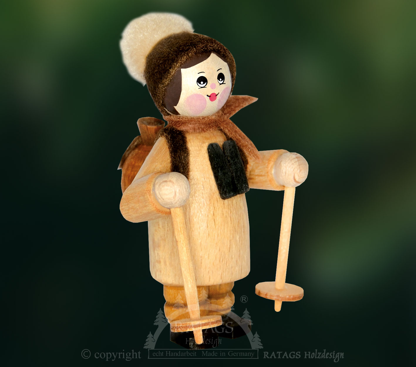 Figur, Nordic Walker mit Rucksack, Fernglas Figur, Nordic Walker mit Rucksack, Fernglas