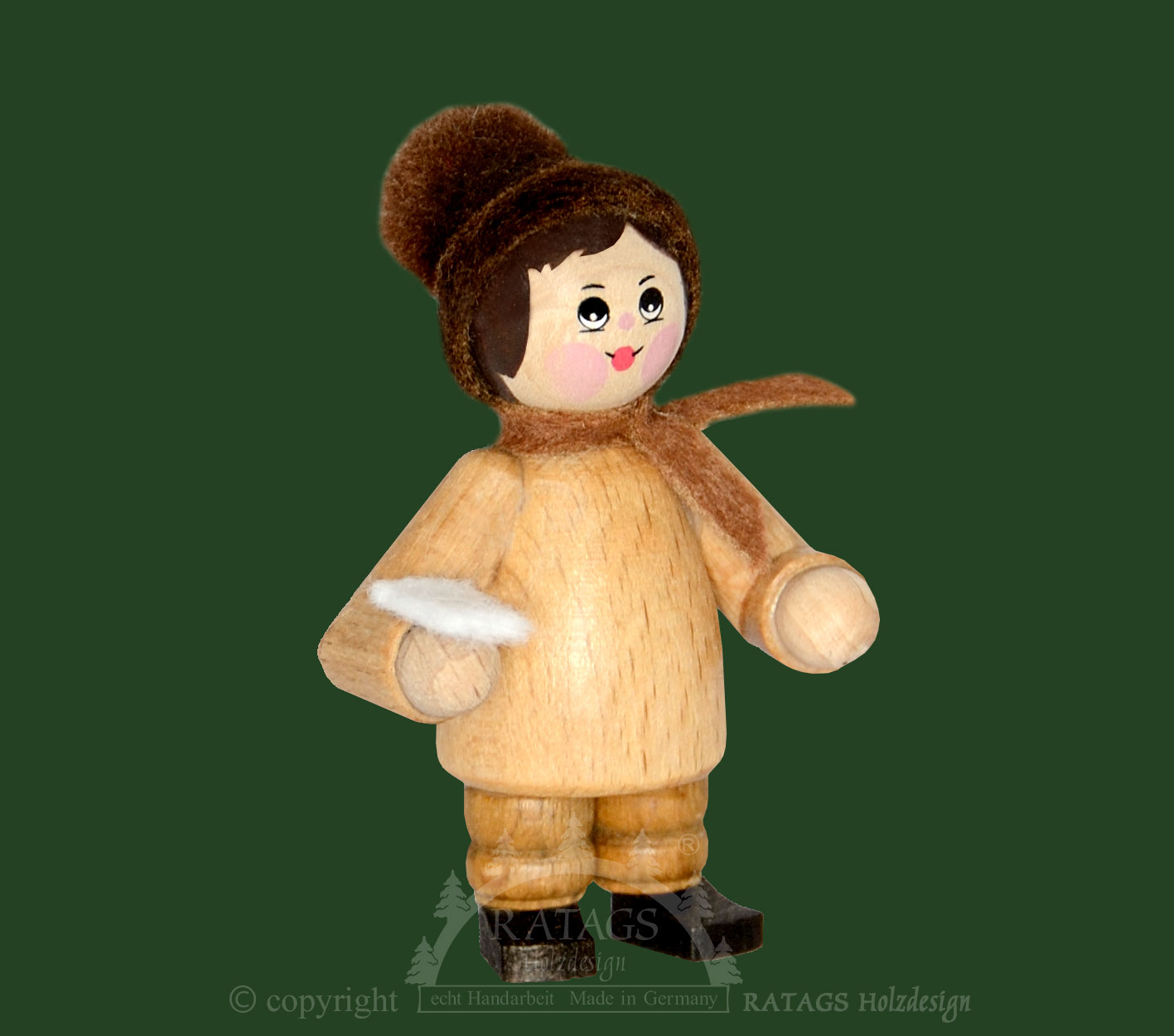 Figur, winkender Junge, natur Figur, winkender Junge, natur
