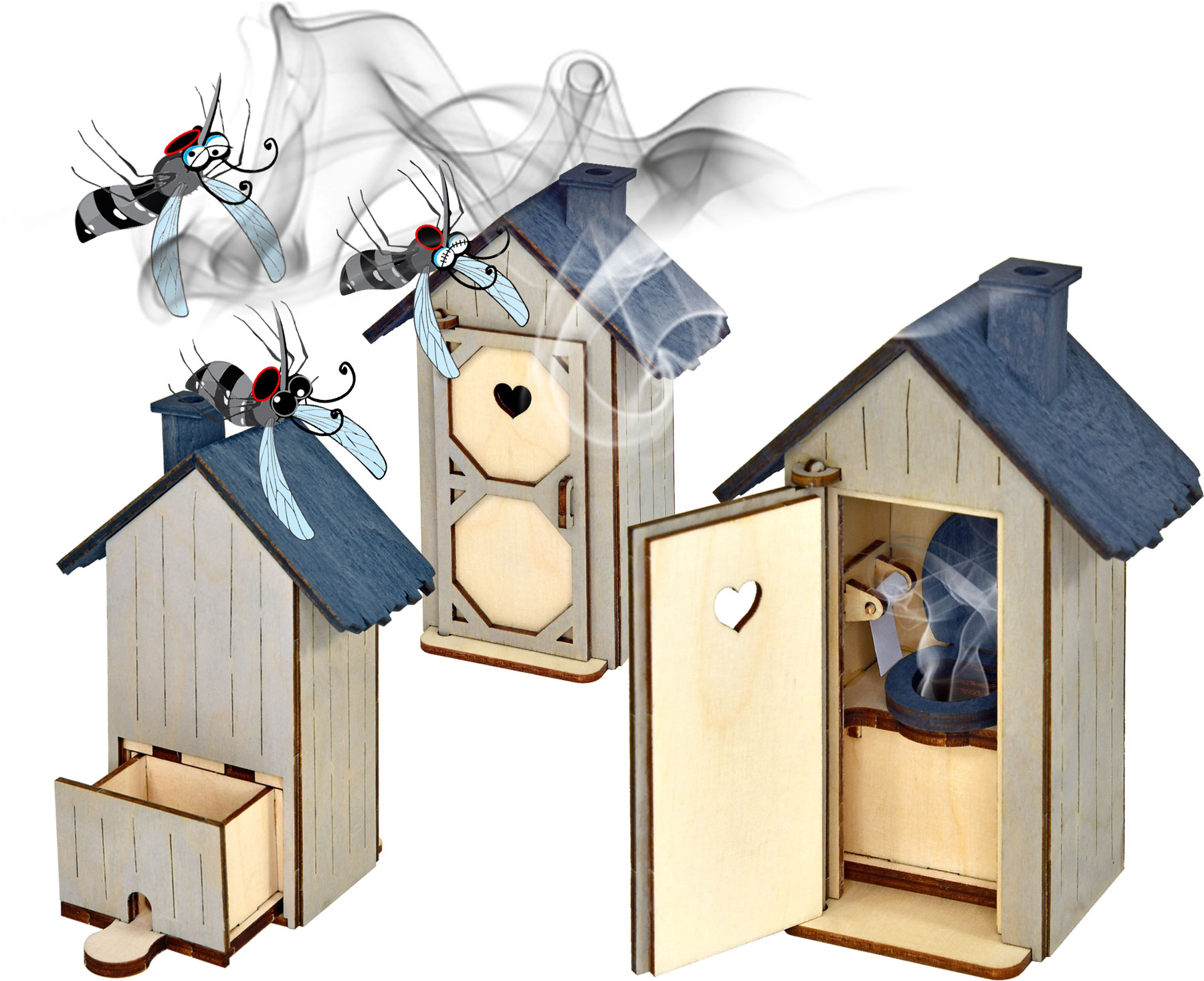 Räucherhaus Toilettenhäuschen, grau Plumsklo, Toilette Räucherhaus Toilettenhäuschen, grau Plumsklo, Toilette