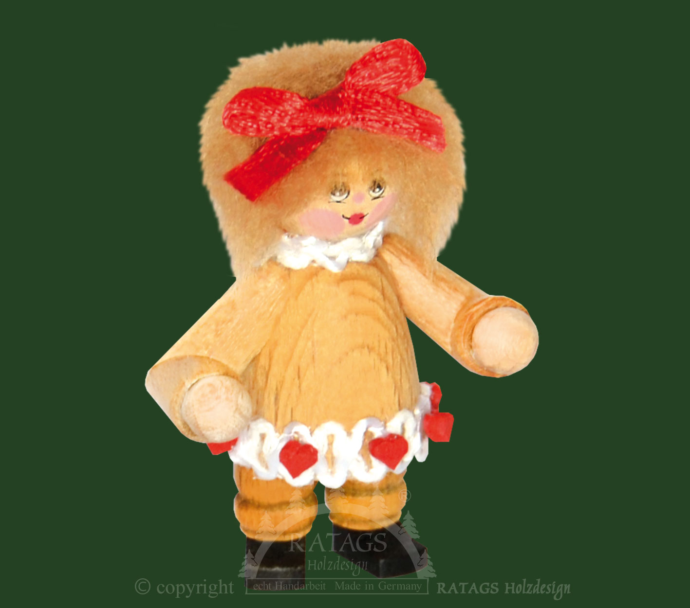 Sammler-Püppchen Figur, Mädchen mit rote Schleife