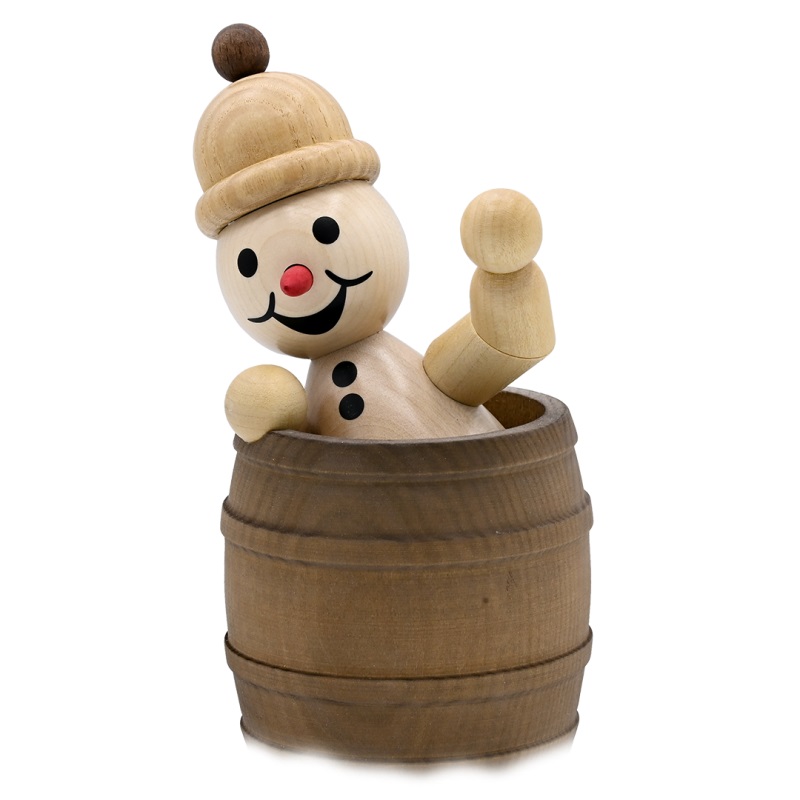 Schneemann Junior im Faß, mittel 20 cm Schneemann Junior im Faß, mittel 20 cm