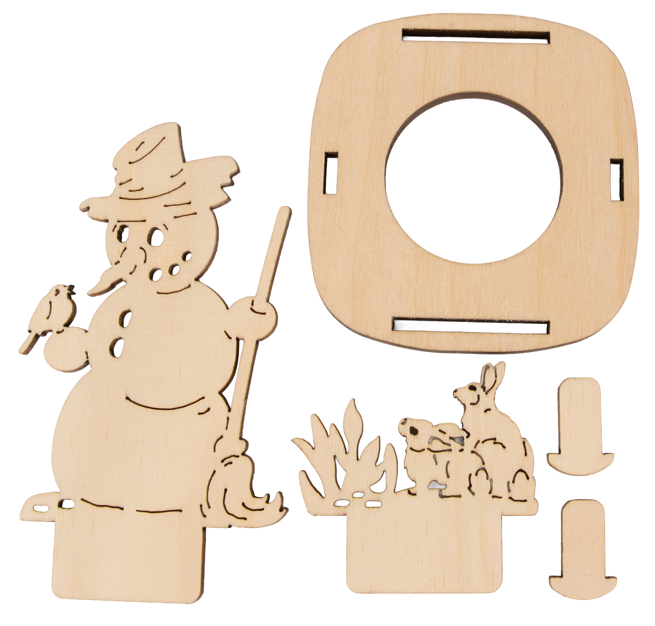 Schattenspiel zum Basteln, Schneemann