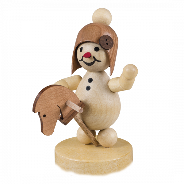 Schneemädchen mit Steckenpferd Sockel 9 cm Schneemädchen mit Steckenpferd Sockel 9 cm