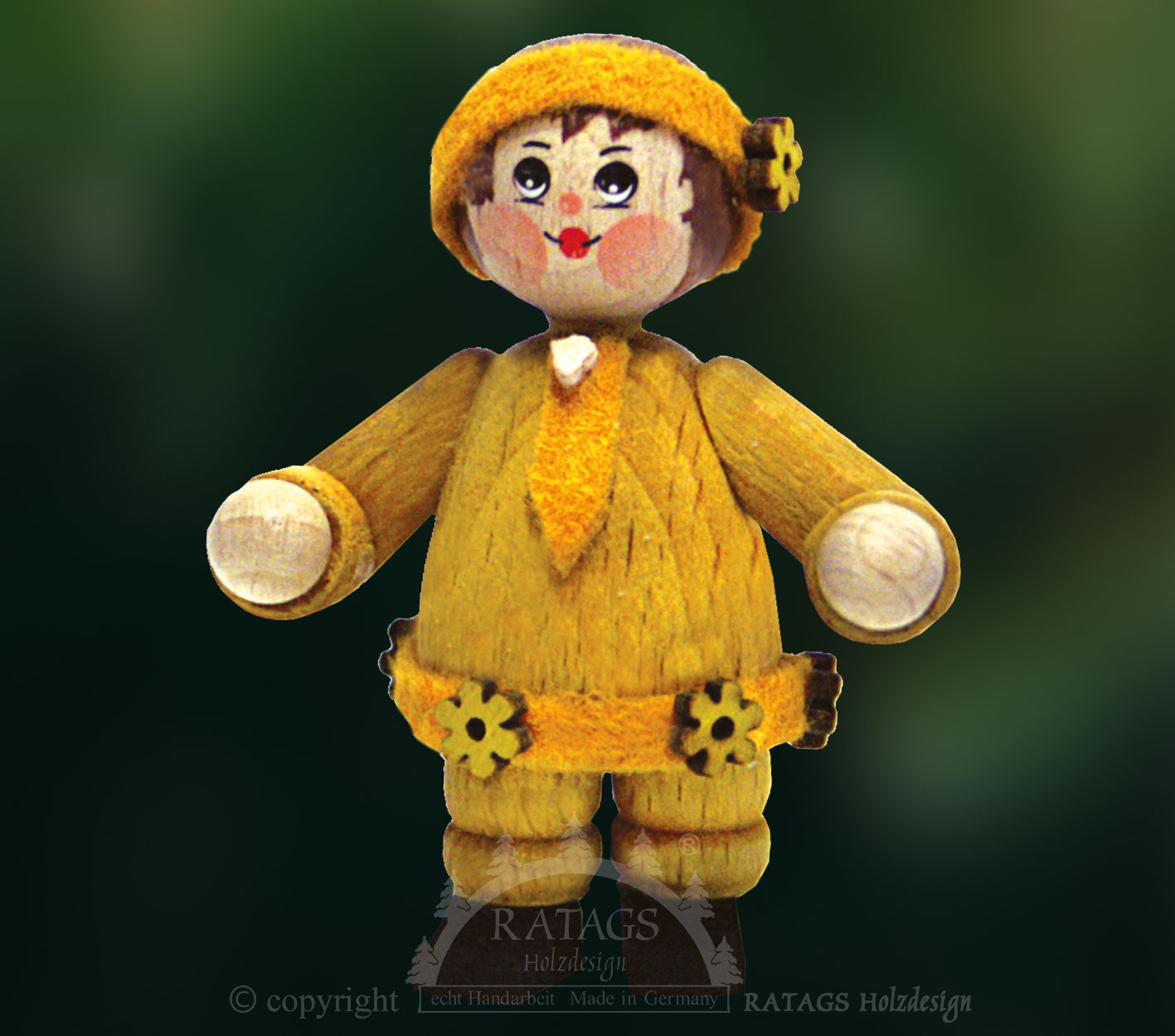 Figur, Kind mit Stirnband, gelb Figur, Kind mit Stirnband, gelb