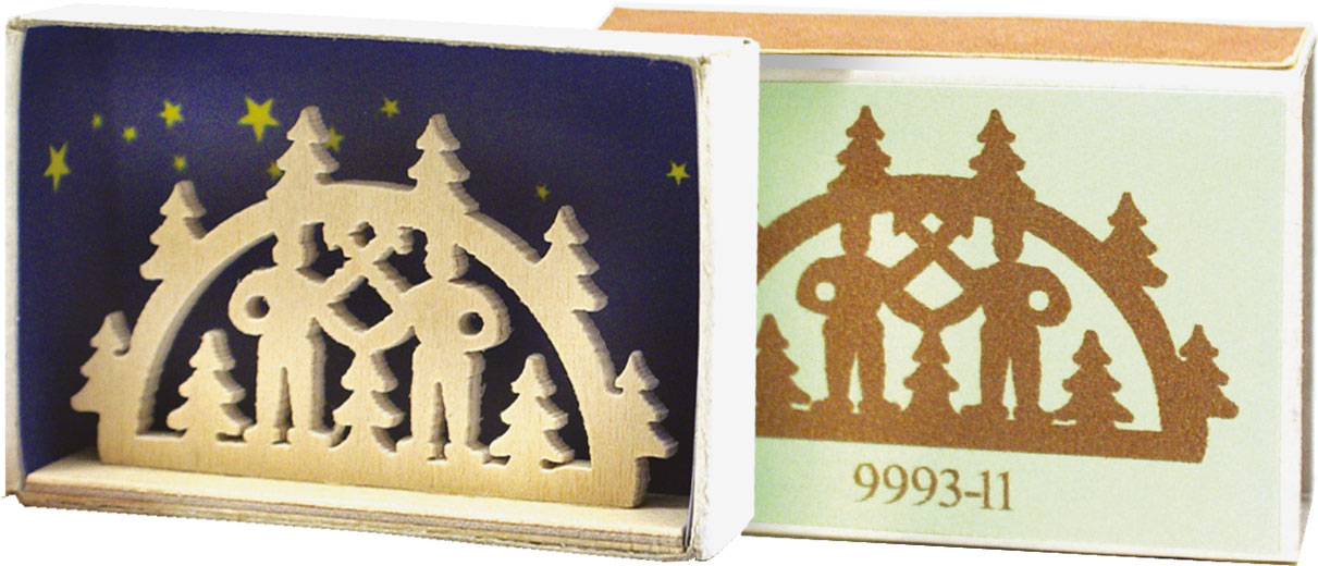 Miniaturschwibbogen Streichholzschachtel Bergmann