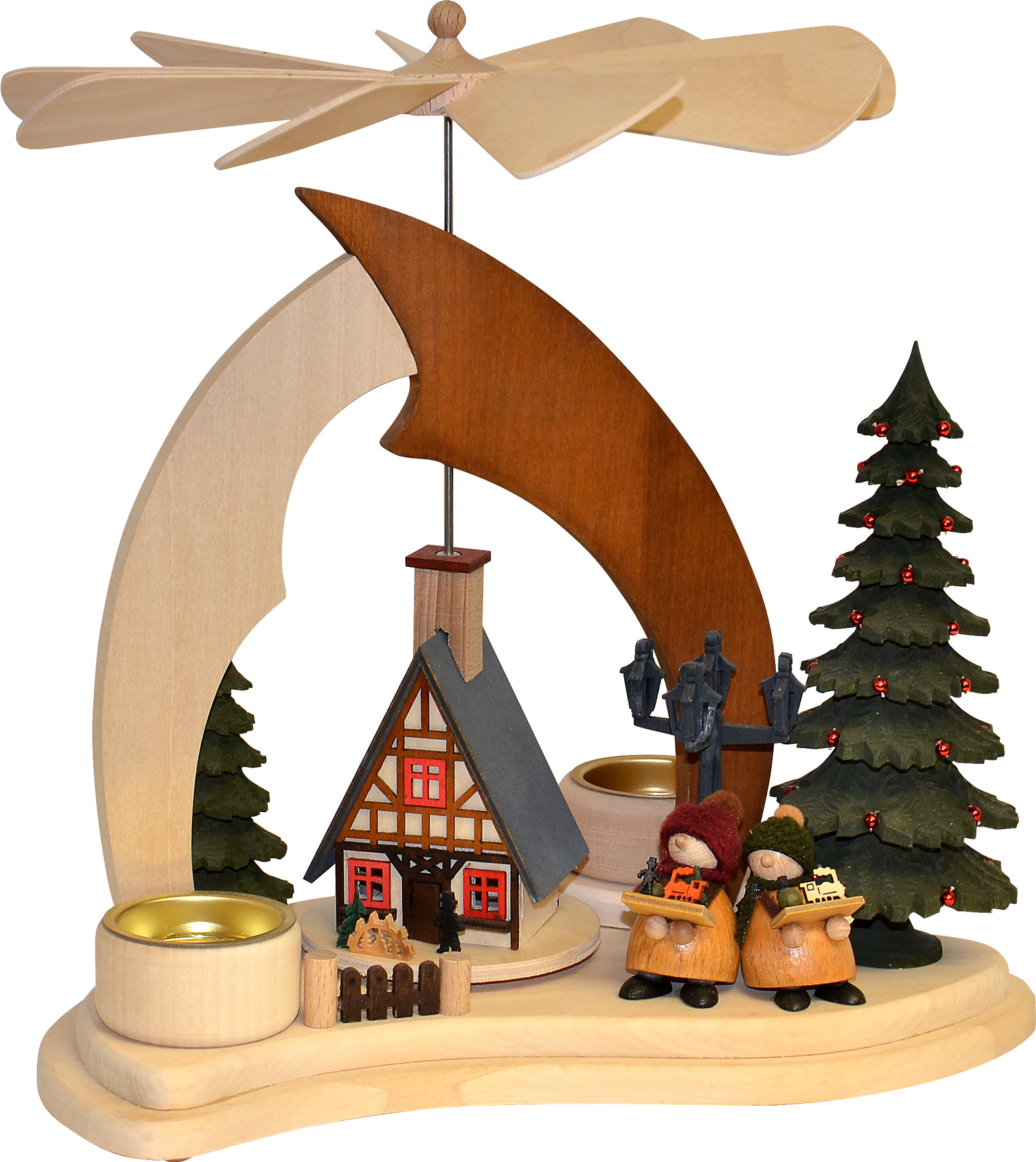 Massivholzpyramide, natur/braun, modern, Striezelkinder