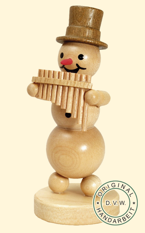 Schneemannmusikant "Panflöte" Sockel 12 cm