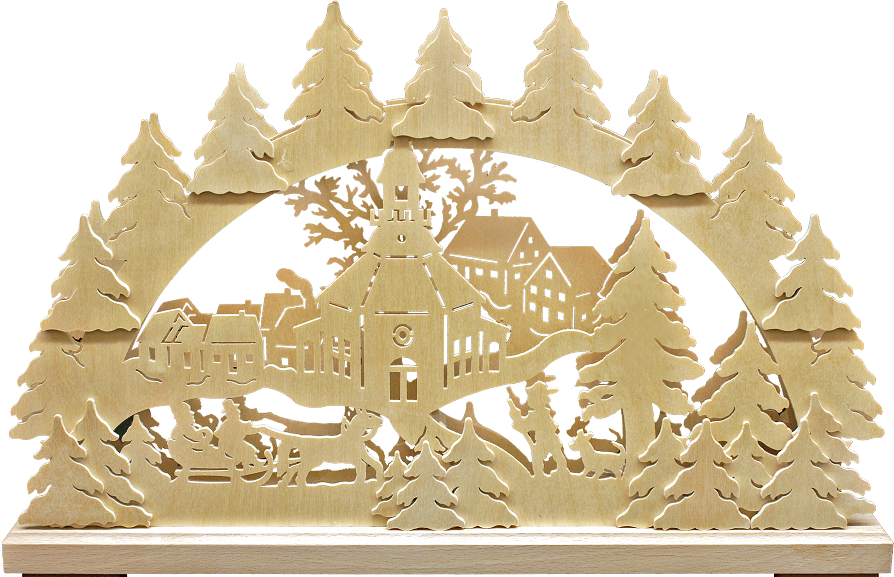 Schwibbogen kl., Schlittenfahrt 43 x 30 cm (BxH)