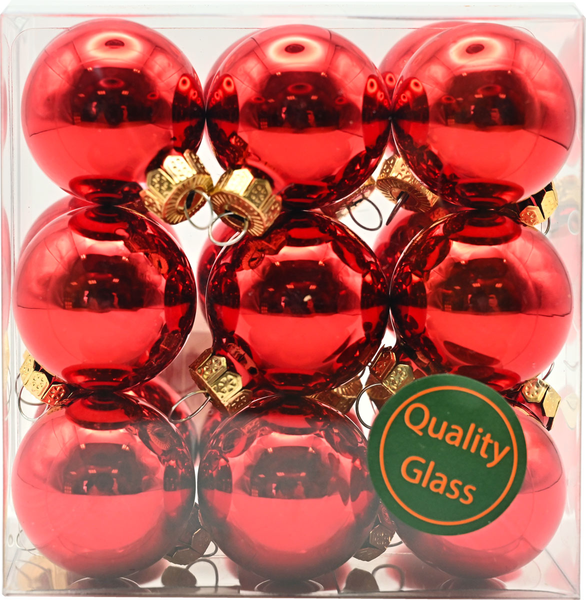 Glaskugeln, red shiny, 18 Stk., 30 mm Glaskugeln, red shiny, 18 Stk., 30 mm