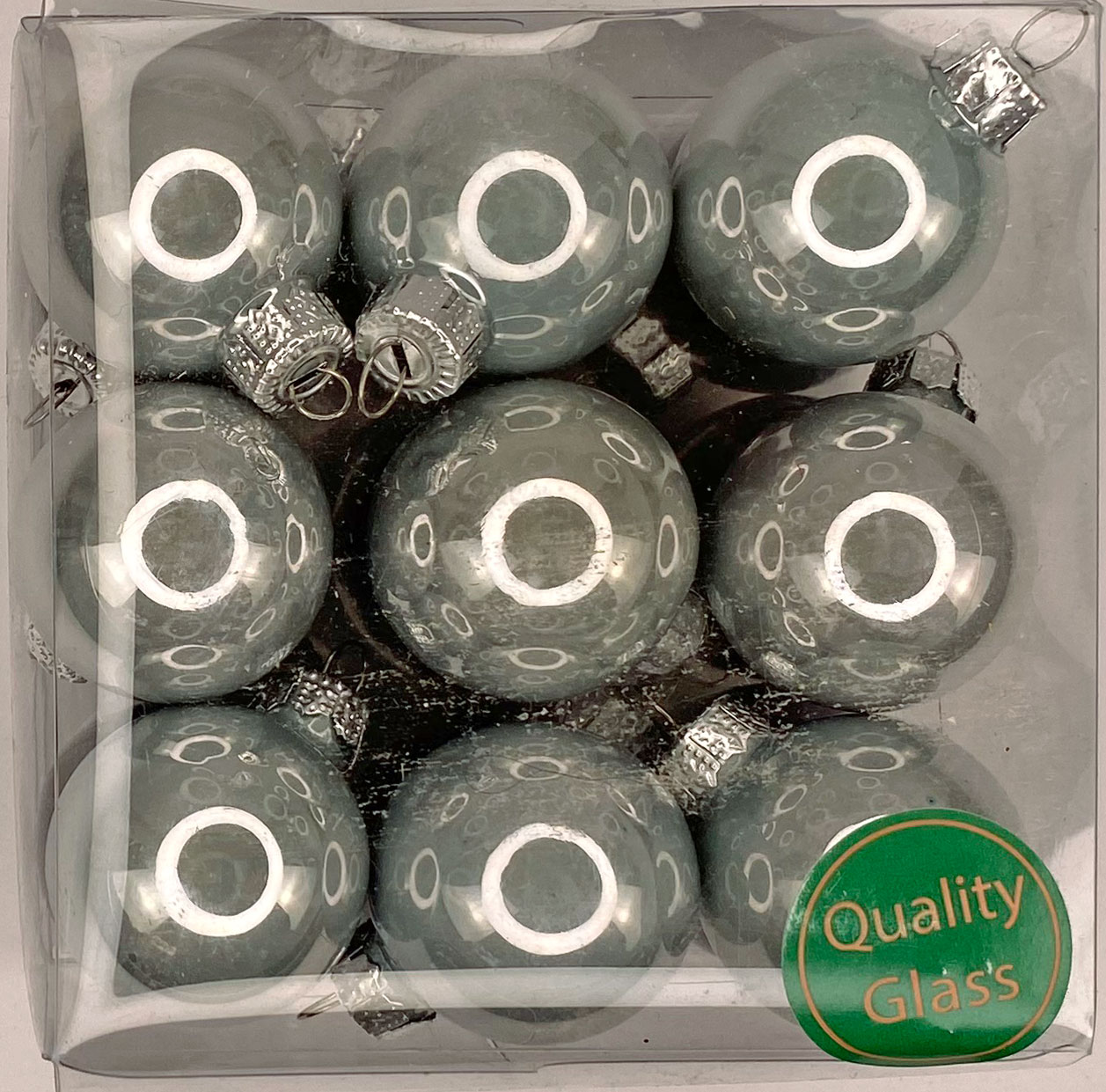 Glaskugel, charcoal grey combi 30 mm, 18 Stk.