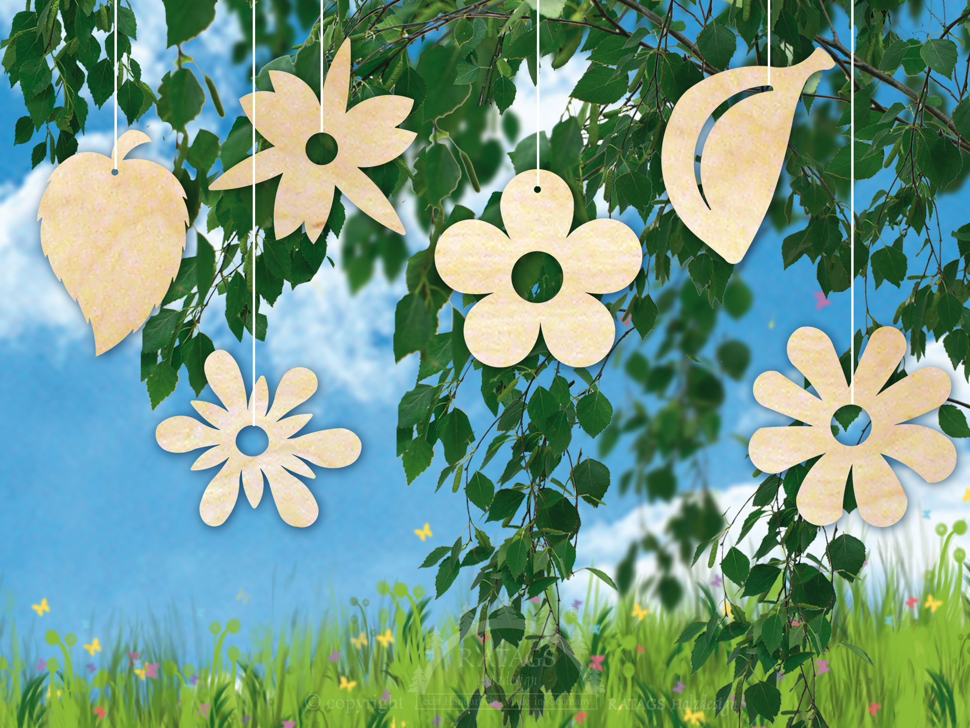 Baumbehang, Blüten und Blätter