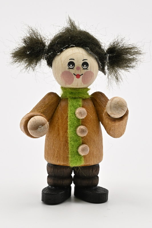 Sammler-Püppchen, H 5 cm Figur, Mädchen mit grüne Schal Sammler-Püppchen, H 5 cm Figur, Mädchen mit grüne Schal
