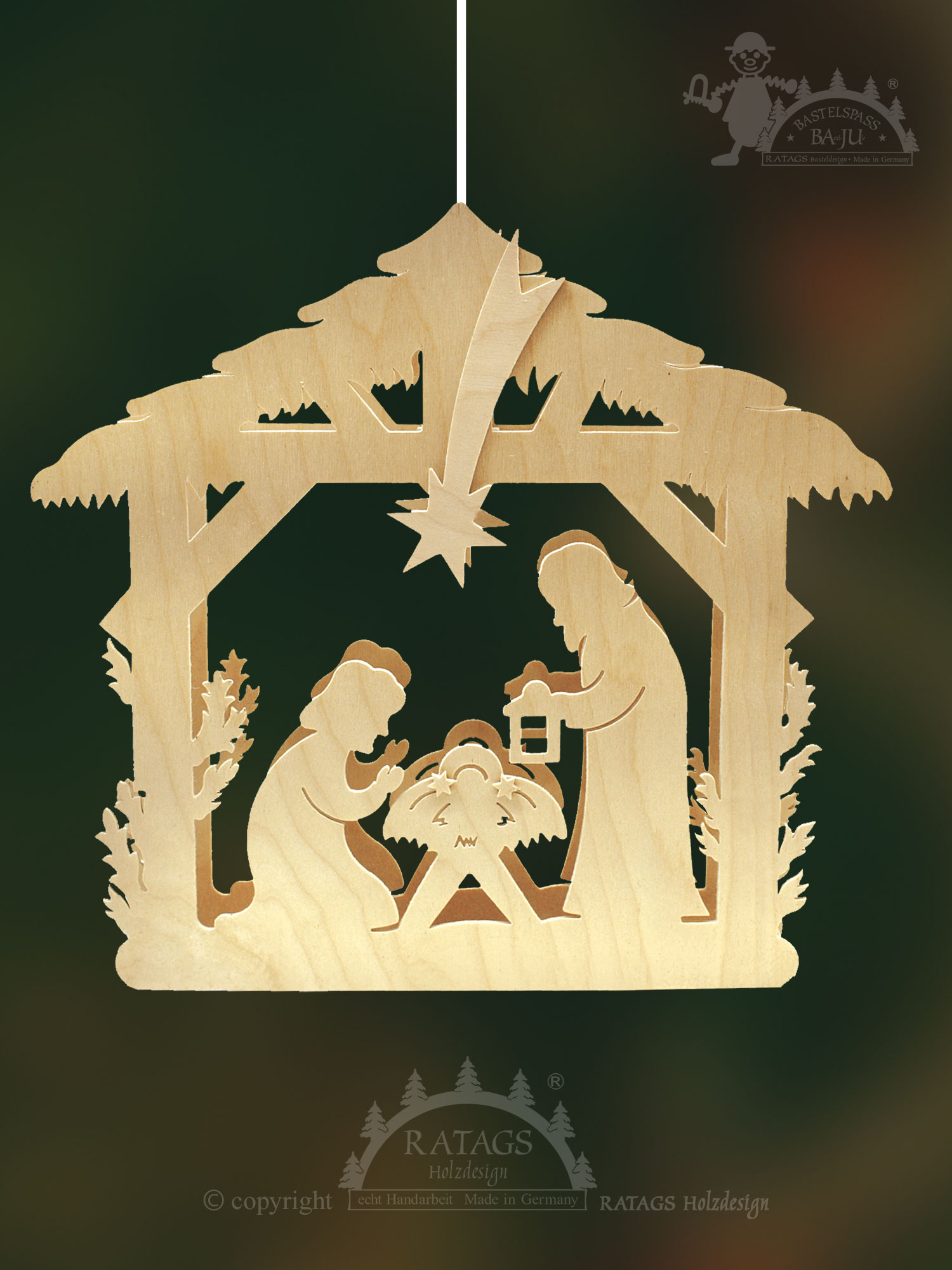Fensterbild, beleuchtet, zum Basteln, Geburt Christi, zum Aussägen Fensterbild, beleuchtet, zum Basteln, Geburt Christi, zum Aussägen