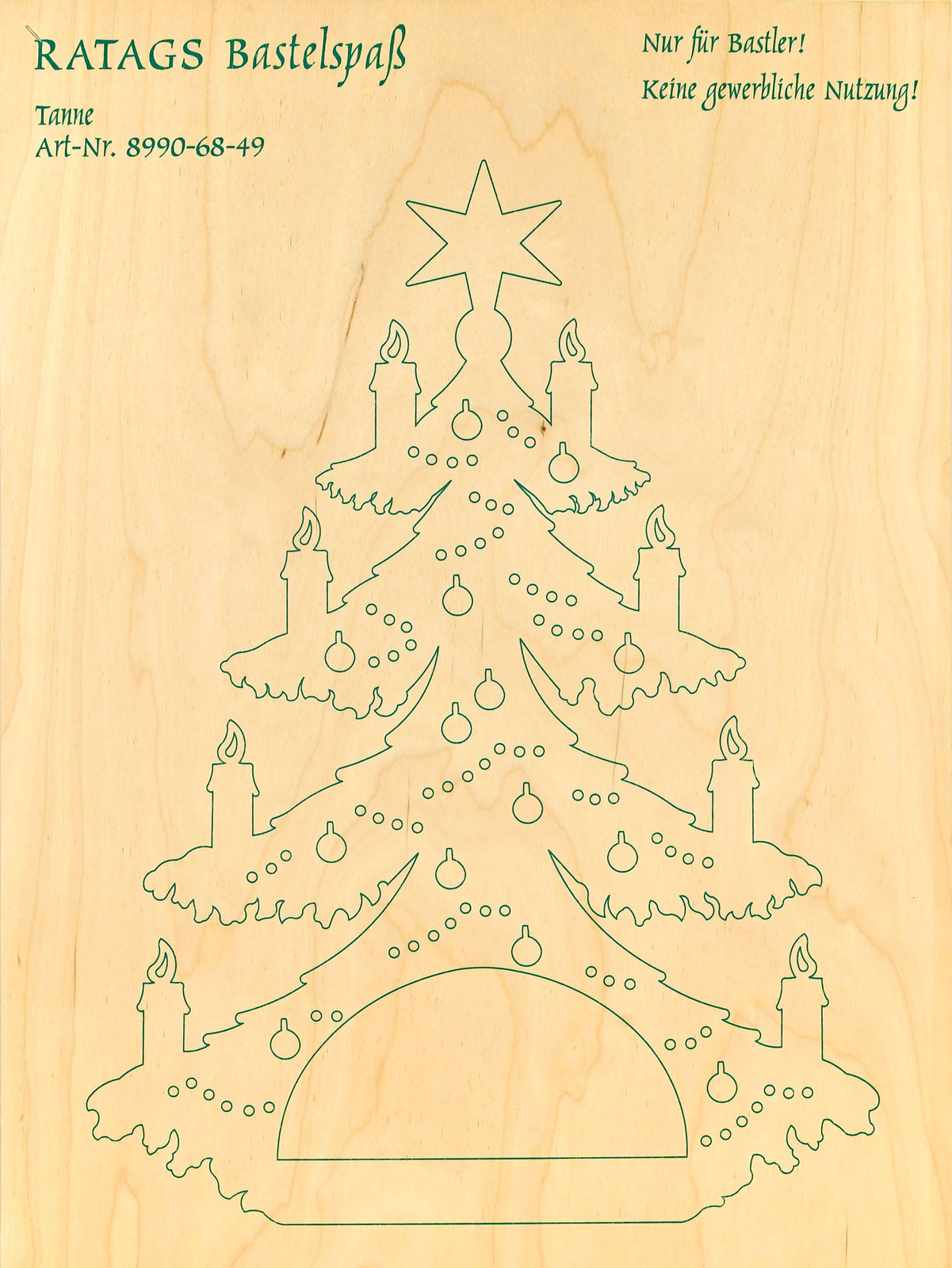2 Motivsperrholzplatten, Selbstaussägen Tanne klein, Weihnachtskette 2 Motivsperrholzplatten, Selbstaussägen Tanne klein, Weihnachtskette