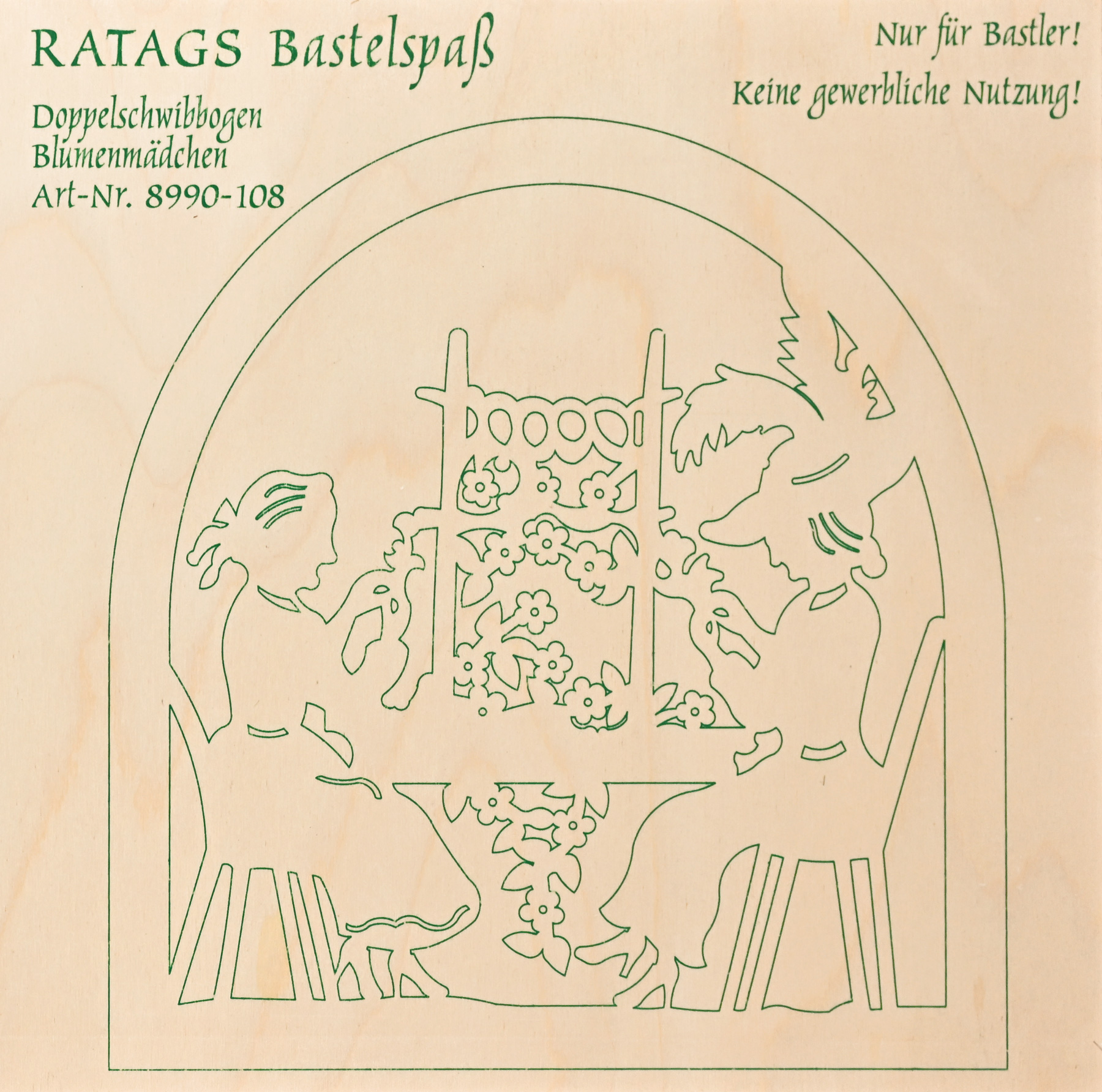 2 Motivsperrholzplatten, Selbstaussägen Schwibbogen, klein, Blumenmädchen 2 Motivsperrholzplatten, Selbstaussägen Schwibbogen, klein, Blumenmädchen